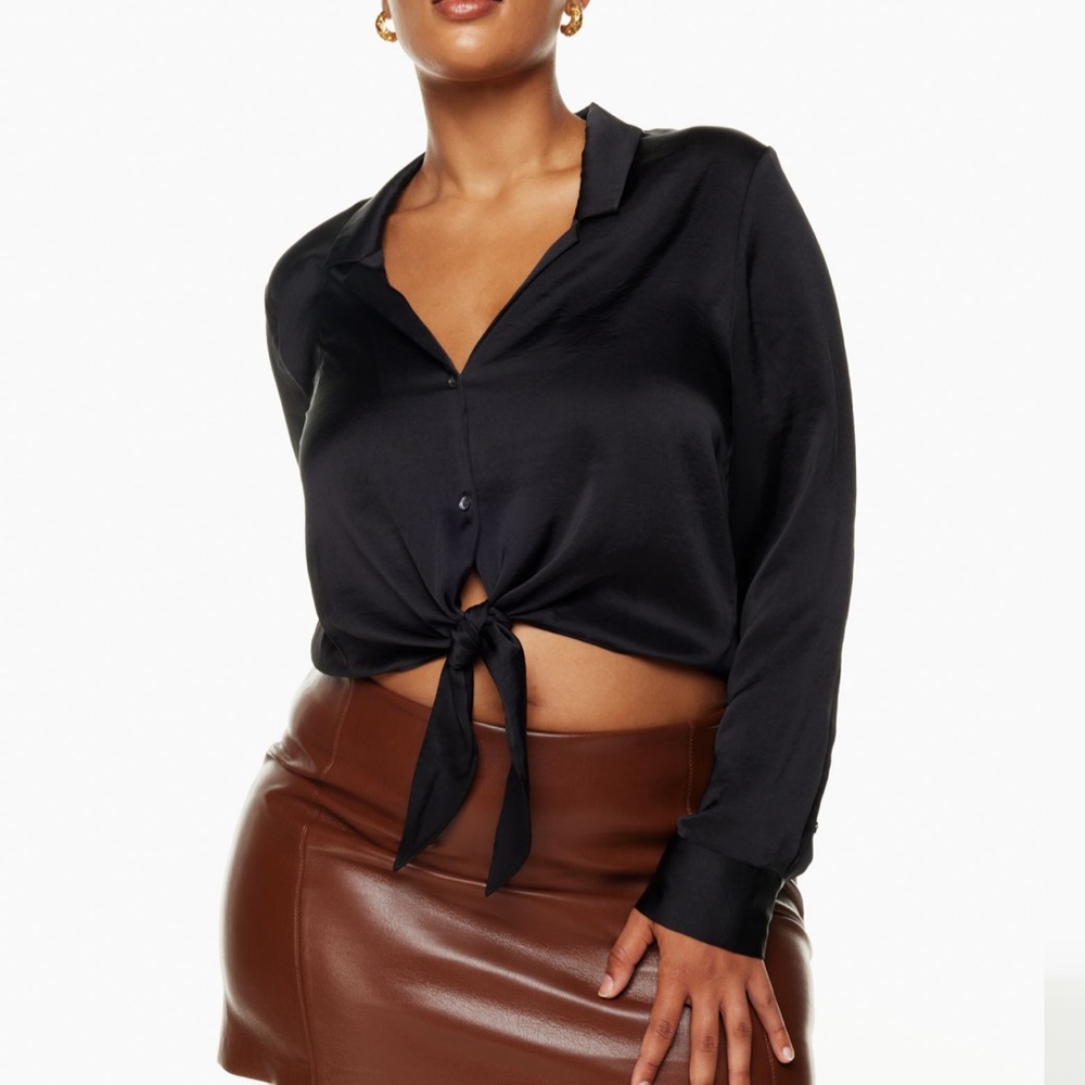Aritzia Wilfred Tie Front Blouse - Size XS